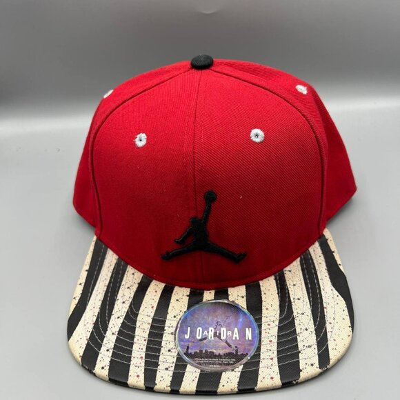 Air Jordan 10 Hat‎ Men Red Retro Embroidered Black Logo Jumpman Snap Back Cap